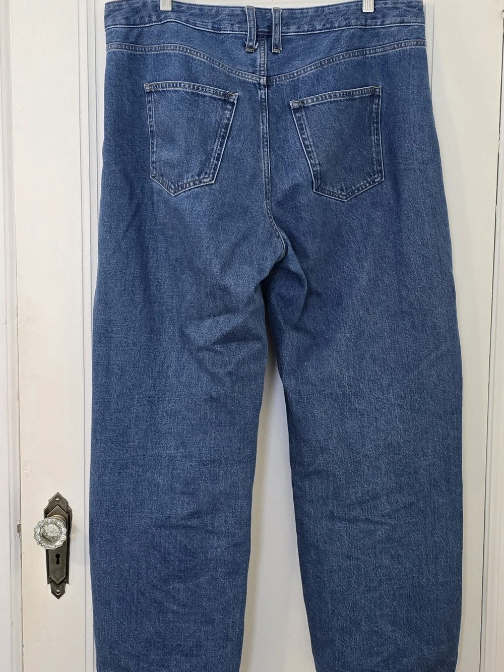 J Crew High-Rise Barrel Jeans, Medium Blue, Size 31T, Euc